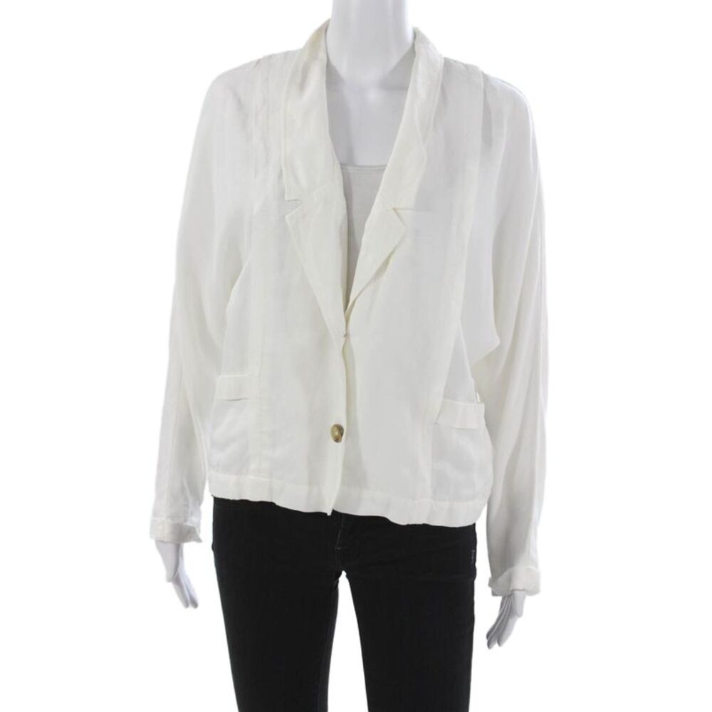 Cotelac Women Basic Jacket White Button Long Sleeve Size 0